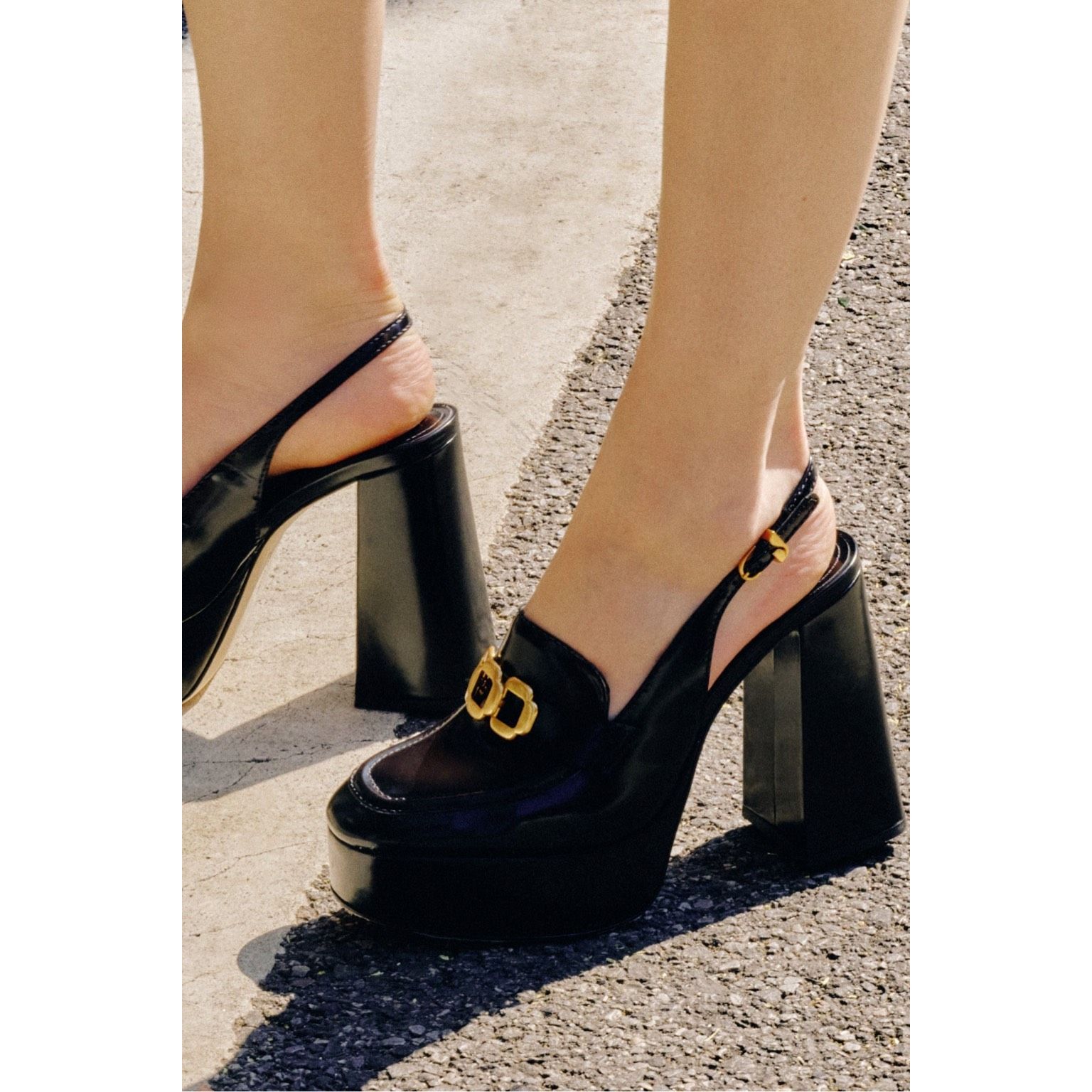 Larroude Harrington Loafer Hi In Black Box Leather